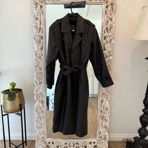 Vintage Black leather Trench Coat